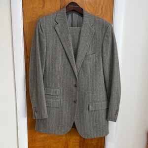 Ralph Lauren Charcoal Pinstripe Blazer wool / cashmere plain front pants